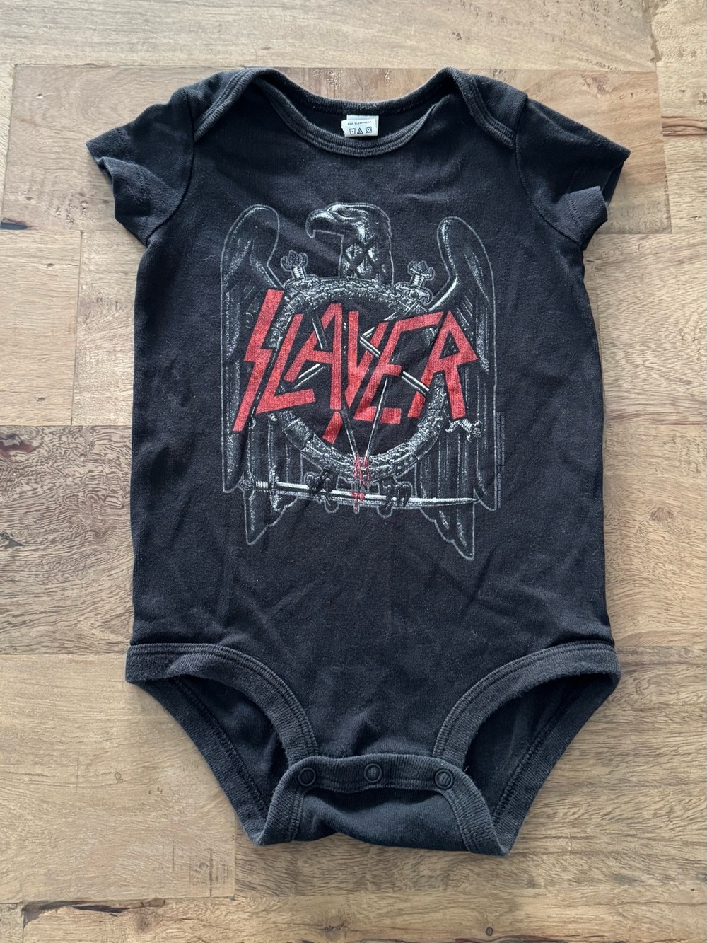Slayer Black Graphic Baby One-Piece Bodysuit onesie sz 12 months
